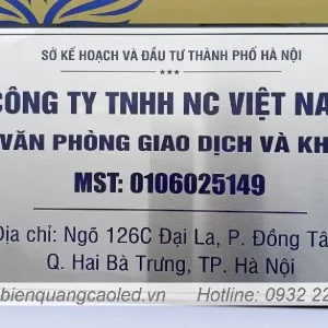Bang hieu cong ty inox