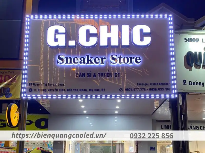 Mẫu biển quảng cáo cửa hàng điện thoại hộp đèn LED