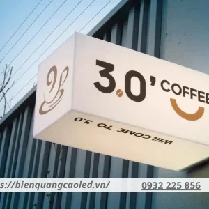 Mẫu biển quảng cáo quán cafe dạng hộp đèn đẹp