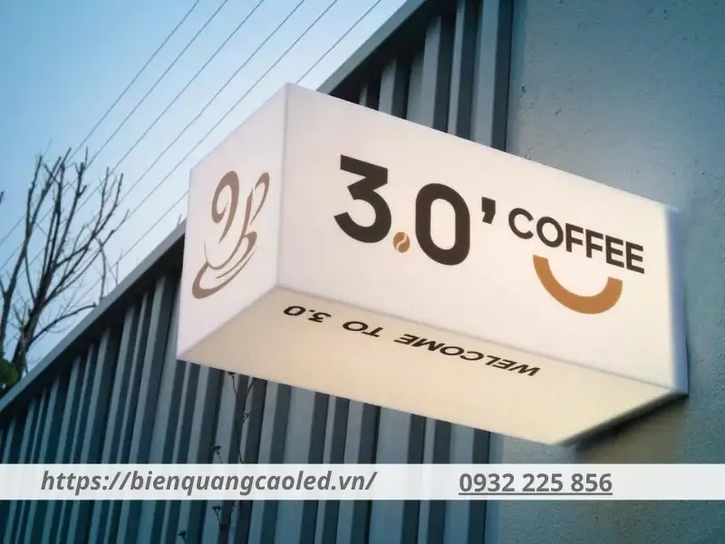 Mẫu biển quảng cáo quán cafe dạng hộp đèn đẹp
