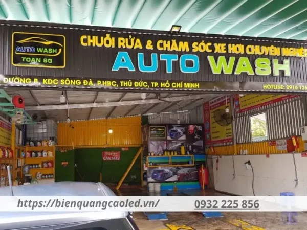 Biển quảng cáo rửa xe ô tô chữ nổi bắt mắt