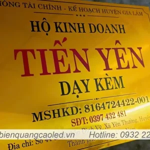 Bang hieu cong ty nho alu in UV