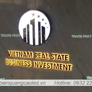Bang hieu logo inox sang den