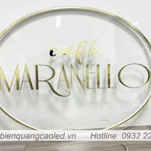 Bang hieu logo mica trong 3mm dan chu