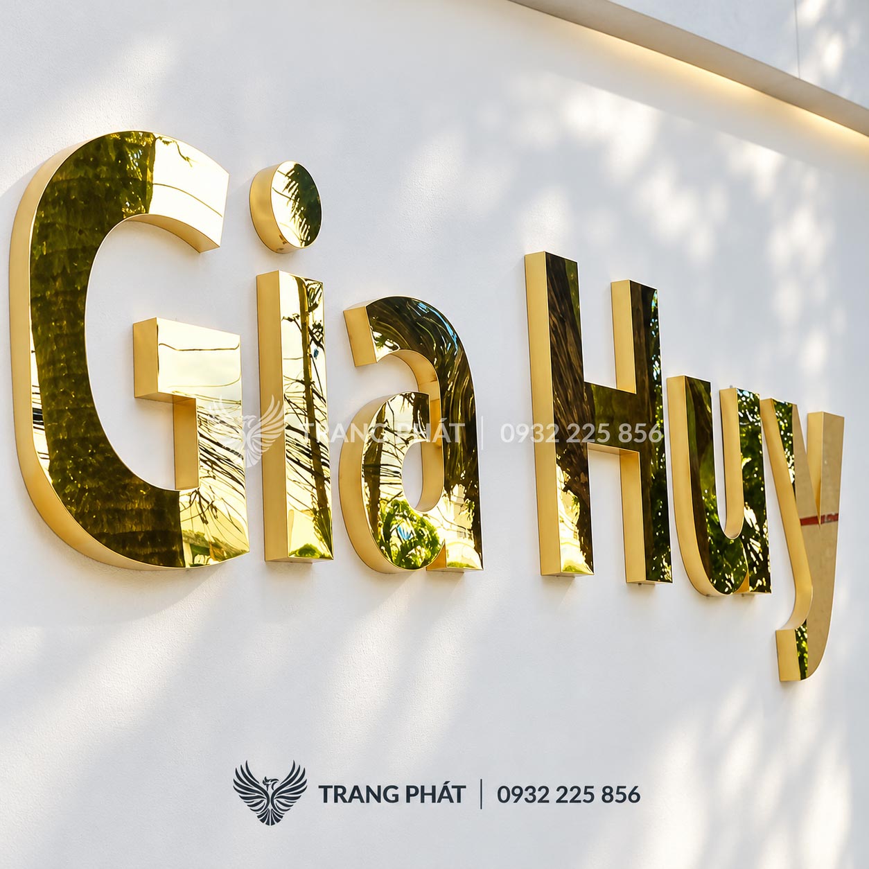 chữ inox vàng gương 10
