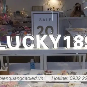 Bien hieu chu mica trang sang den